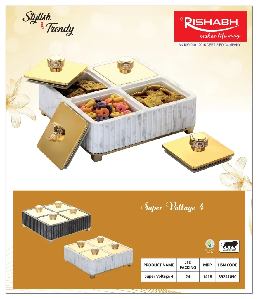 Rishabh Super Voltage 4 Dry Fruit Serving Set