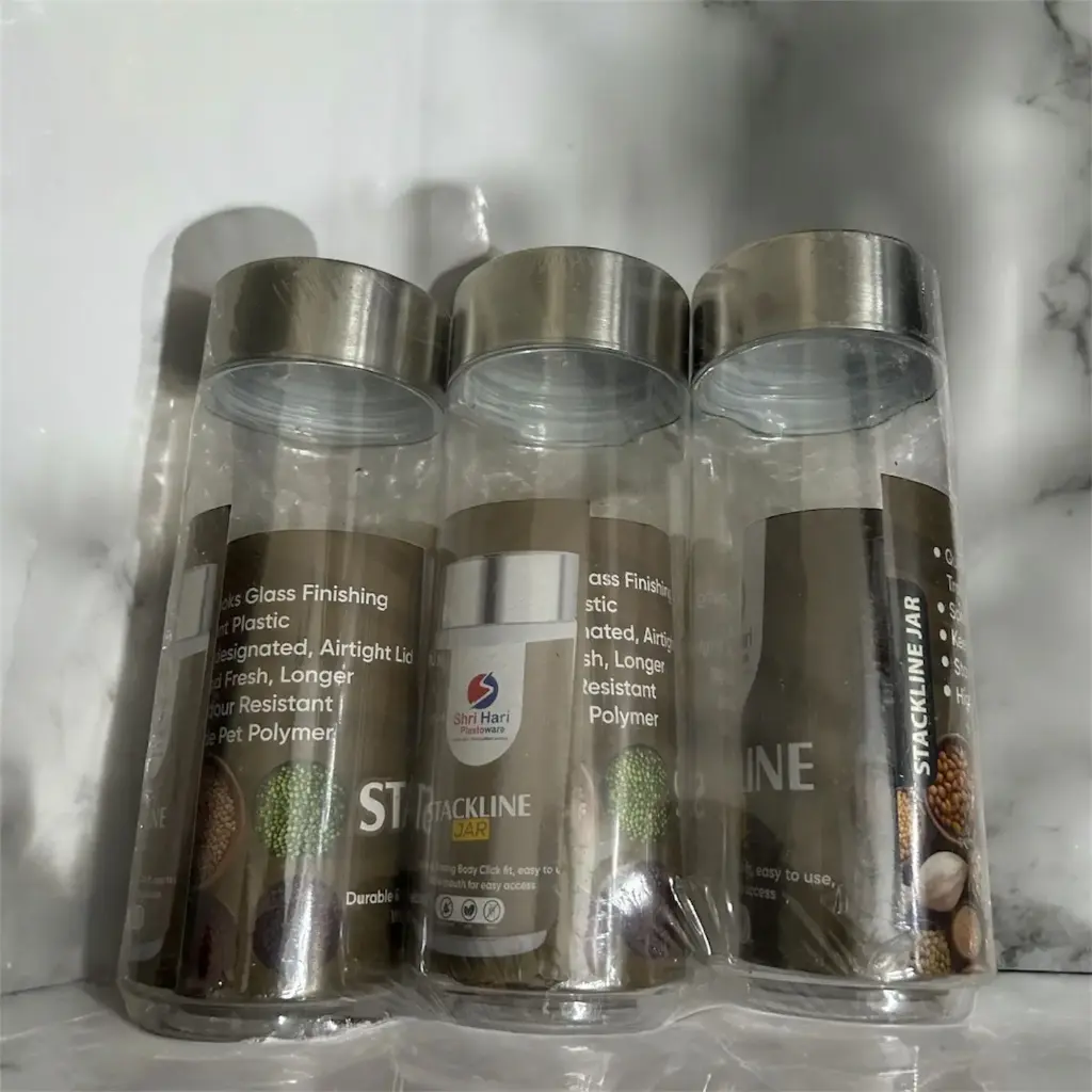 Shri Hari Stackline Jar 1200 (3 Pcs Set) - Kitchen Storage Container 