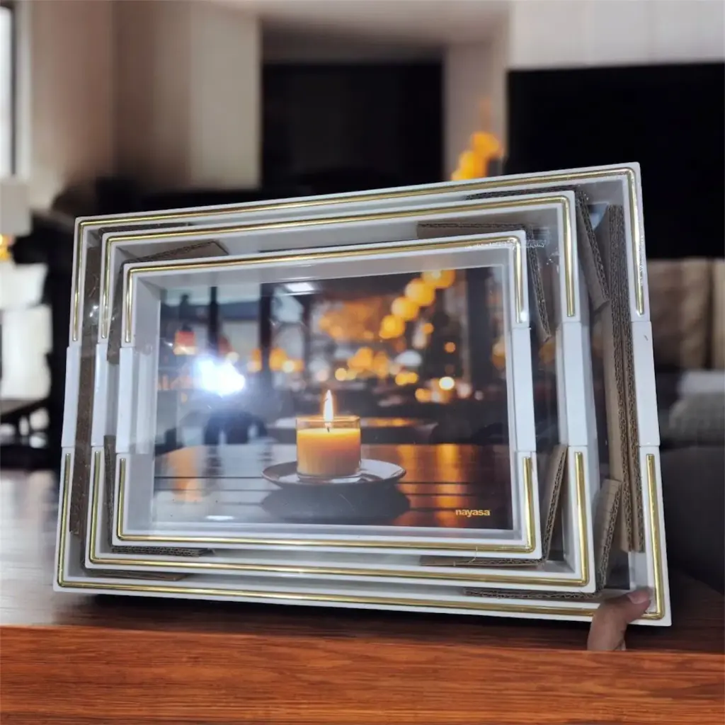 Nayasa Royal Serving Tray Set of 3 (Small, Medium & Large)