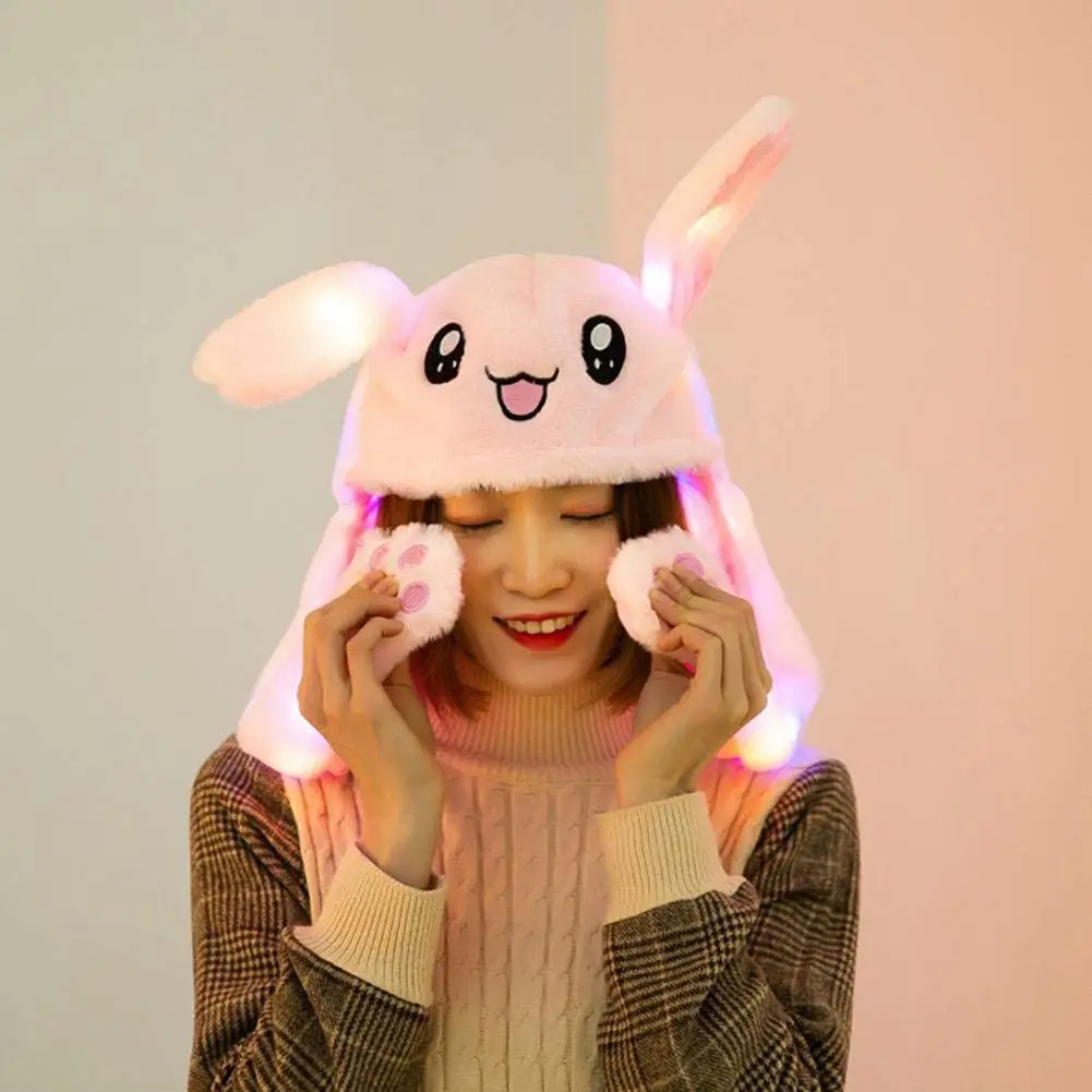 LED Rabbit Hat | Adorable Light-Up Plush with Moving Ears