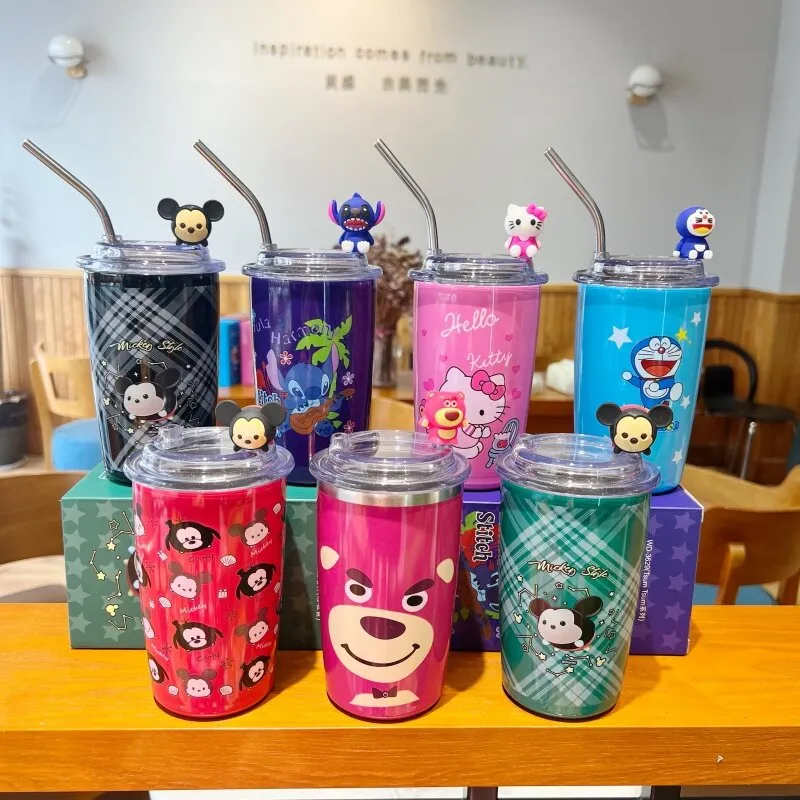Stainless Steel Tumbler (420 ml, Cartoon Print)