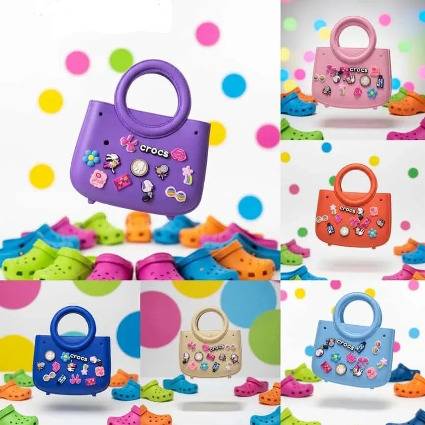 Round Handle Crocs Beach Bag (16×21 cm)