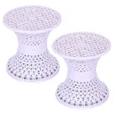 Plastic Mesh Damroo Stool | Double-Sided Stool for Guestroom, Garden, Balcony | Damroo Style Seating (Pack of 1)