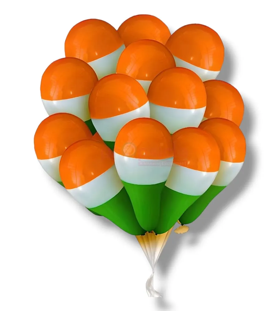 Tricolor Balloons Pack of 50 | Tiranga Balloons for Independence Day & Republic Day Celebration