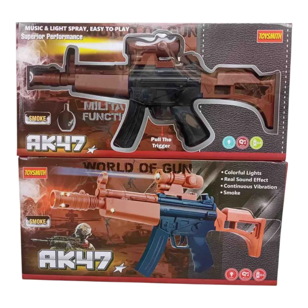 AK47 Toy Gun | Light, Music & Smoke Effect Toy for Kids