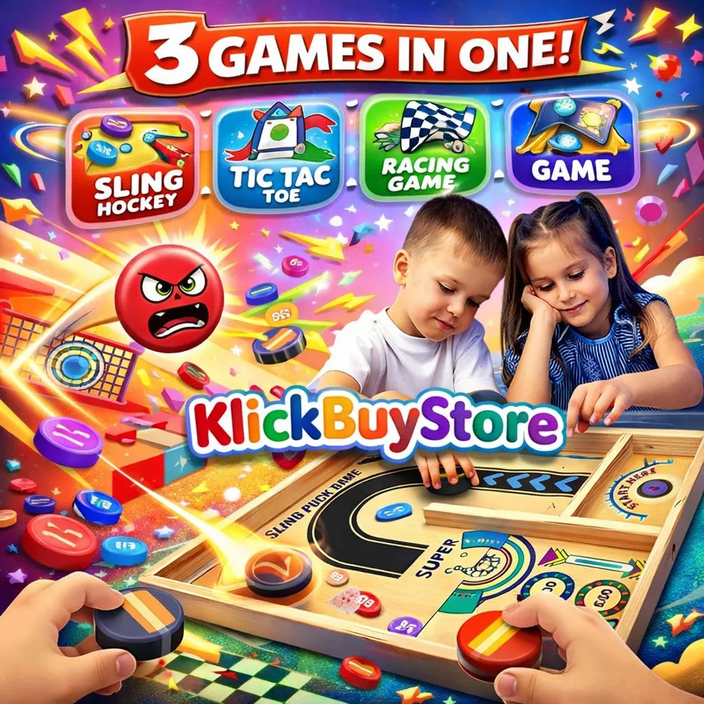Krocie Toys 3 in 1 Sling Puck Game