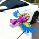 Flying Bird Auto-Flapping Car Ornament | Dynamic Motion Decorative Accessory with Universal Mount for Car, Bike & Helmet