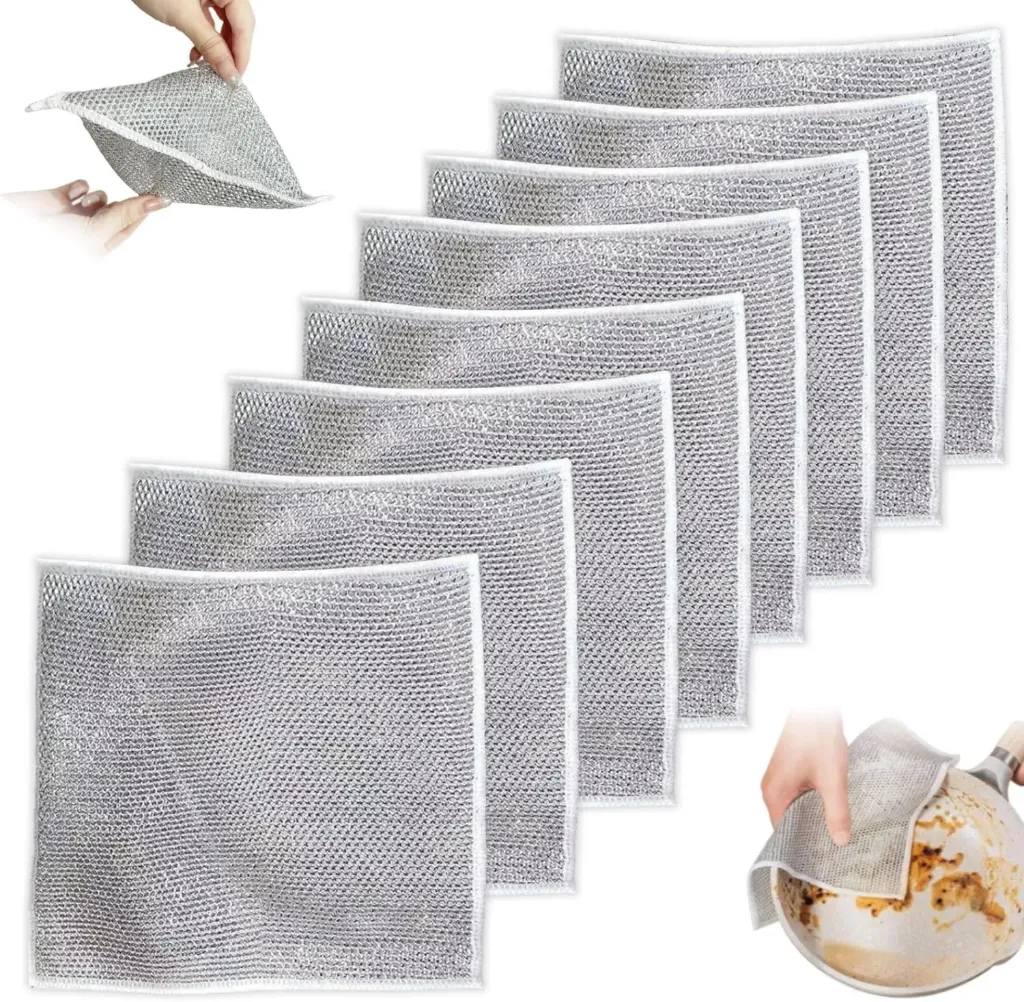 [KBS-1591] Wire Dish Wash Cloth Double Layer | Heavy-Duty Stainless Steel Scrubber for Utensils & Cookware