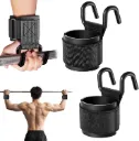 Weight Lifting Hooks for Gym Workout | Metal Dual Hook Grip Support for Deadlift & Pull-Ups | Adjustable Wrist Straps for Men & Women (2 Pcs)