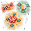Spinning Top Suction Toys for Kids | Whirling Flower Rotating Toy Set (Multicolor) | Pack of 3 Pcs