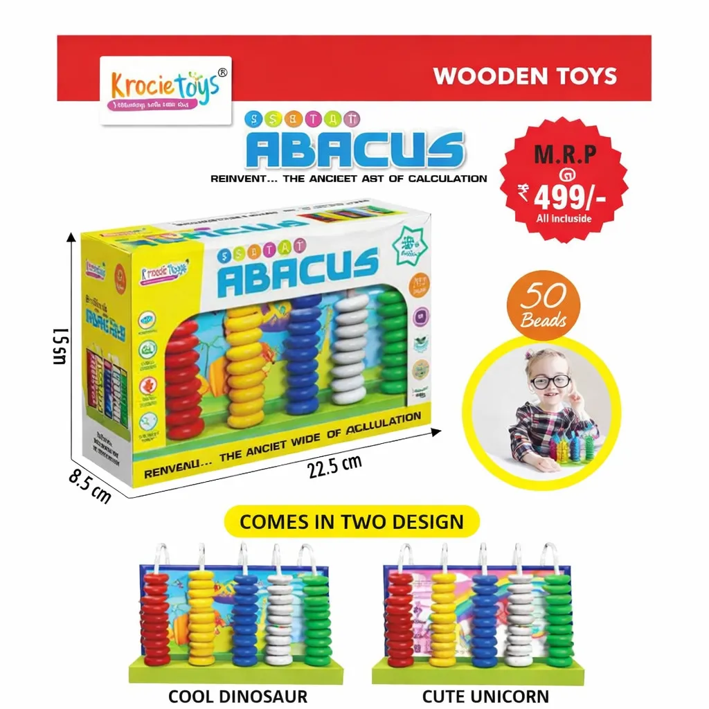 Krocie Toys Wooden Abacus for Kids
