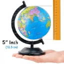 Educational World Globe 5-Inch with India Political Map | Metal Black Base | Home & Office Decor Gift Item
