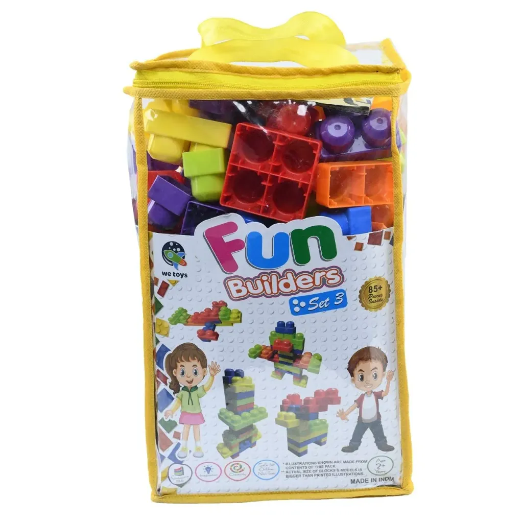 [KBS-1693] Fun Builders Blocks & Puzzles for Toddlers | Non-Toxic Easy-to-Assemble Building Toy Set
