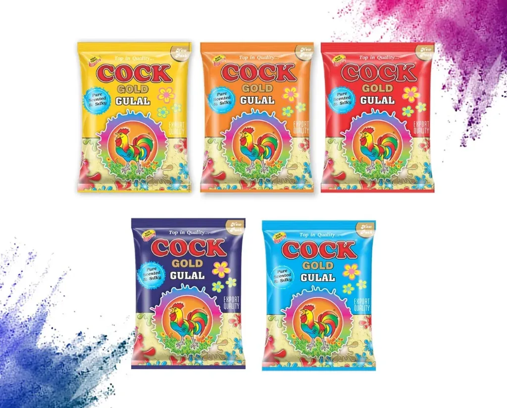 [KBS-1696] Cock Gold Gulal (1 Pouch,80 Gram,Muliticolor)