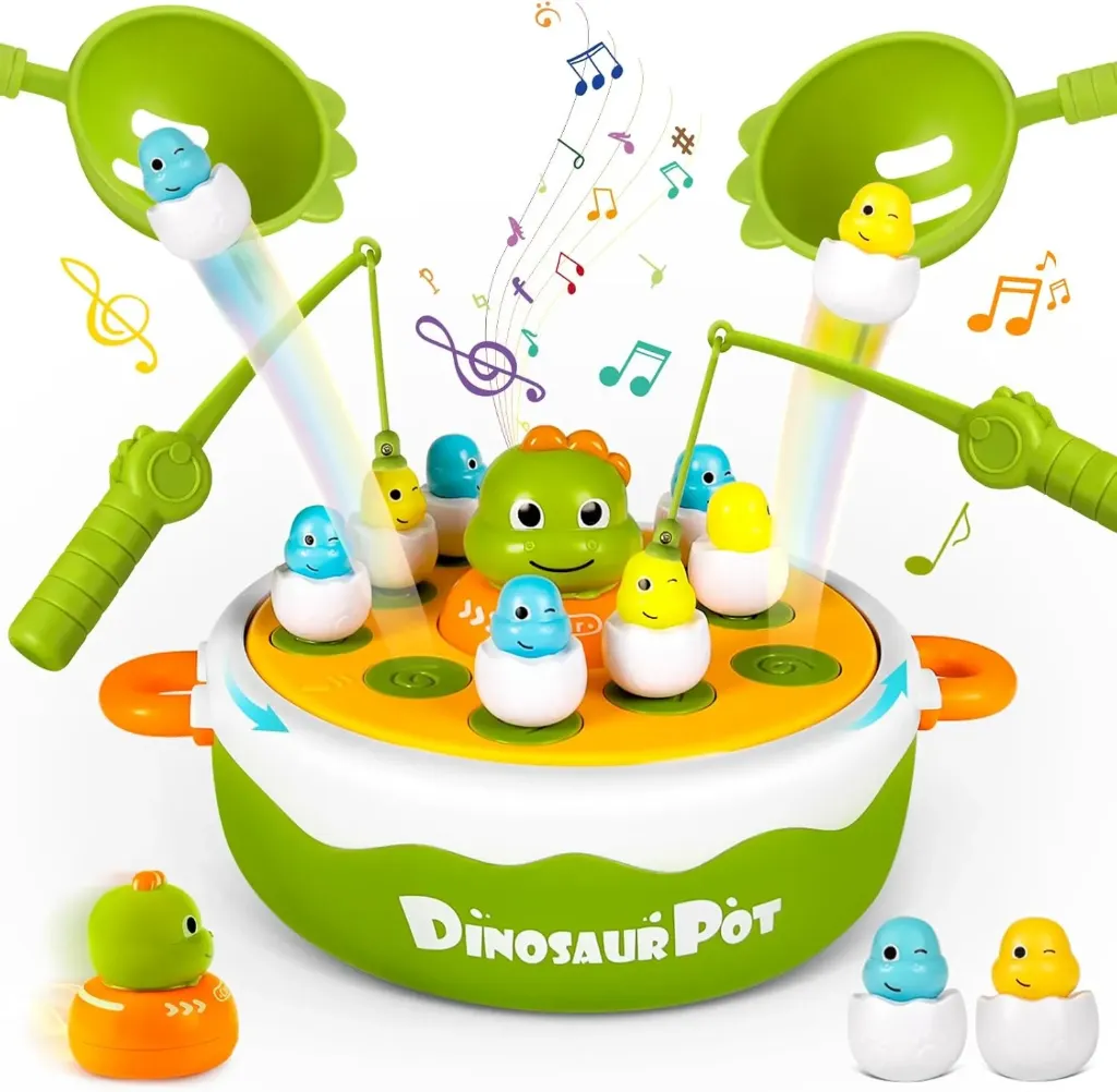 [KBS-1737] Dinosaur Fishing Turntable Game – Interactive Rotating Fishing Board Game for Kids