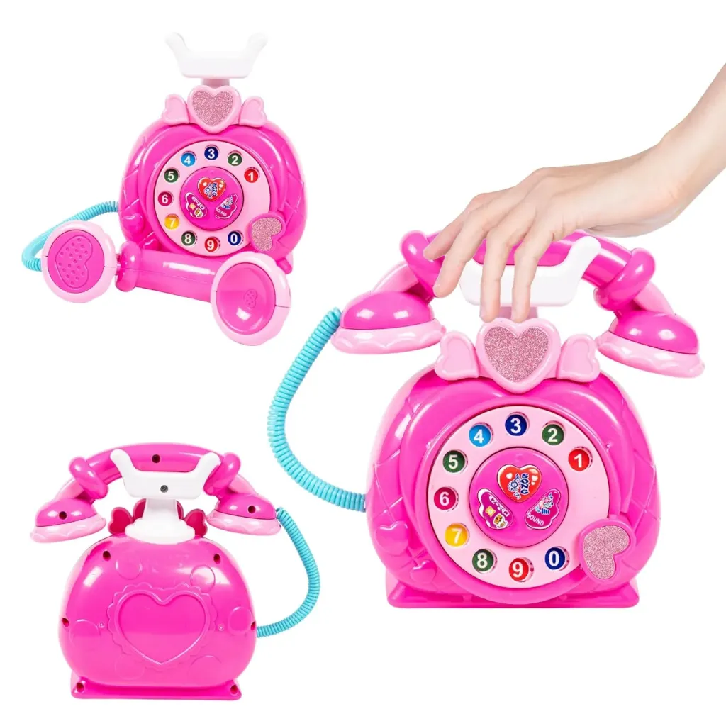 [KBS-1738] Musical Dial Telephone Toy for Kids – Educational Pretend Play Phone with Music, Lights, Animal Sounds & Number Dial | Safe & Durable Learning Toy for Toddlers