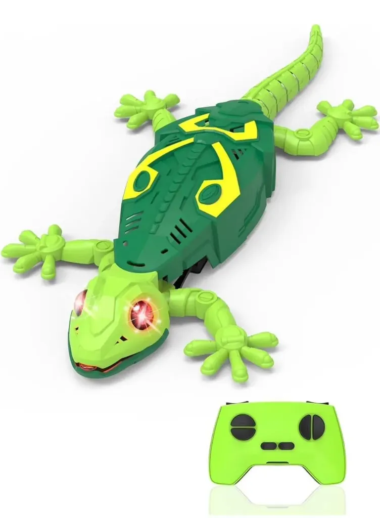Wall Climbing Remote Control Lizard Toy – 2.4GHz RC with 360° Rotation, LED Lights & USB Rechargeable Indoor Stunt Toy for Kids