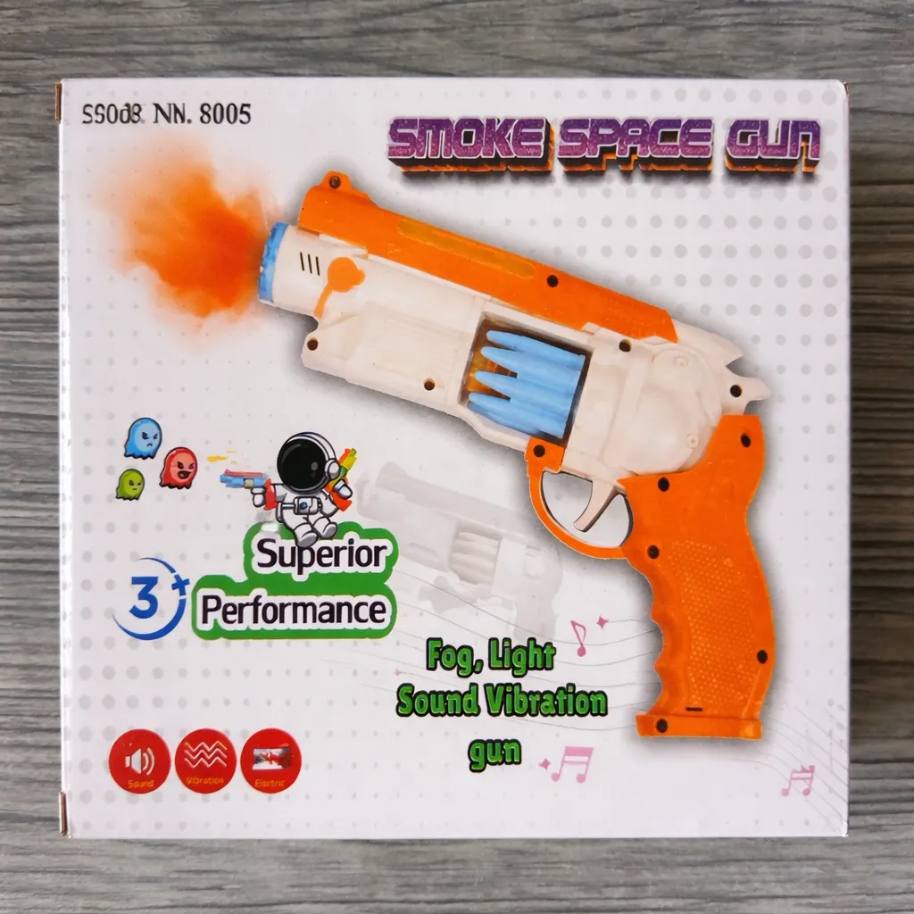 Smoke Space Gun Toy with Fog Spray, LED Lights & Sound Effects