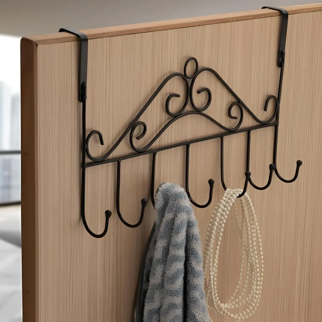 Steel Over Door Hook | Heavy Duty Metal Door Hanger for Clothes, Towels, Bags & Coats