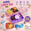 Stainless Steel 3 Compartment Lunch Box | Leak-Proof | BPA-Free | 750ml + Bowl 150ml + Steel Spoon | Model 2681