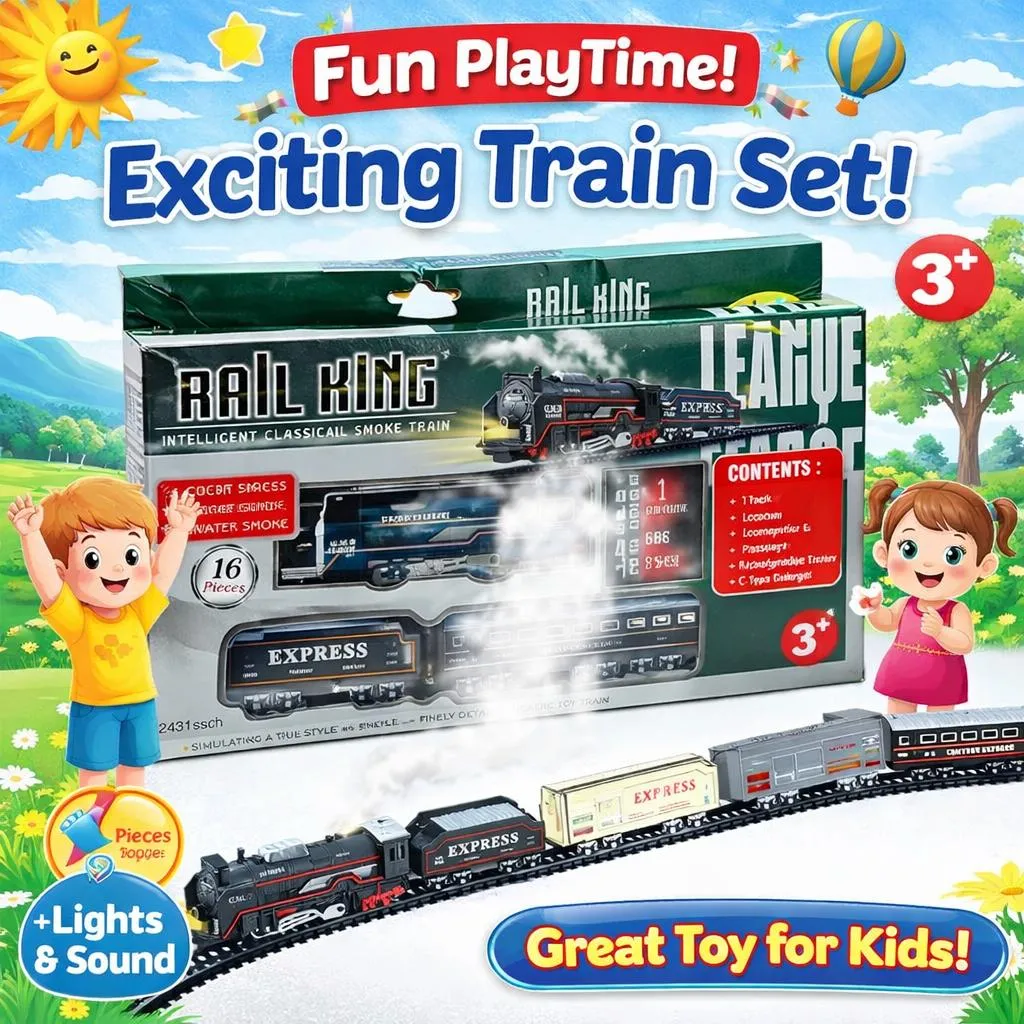 Electric Train Set for Kids (16 Pieces)