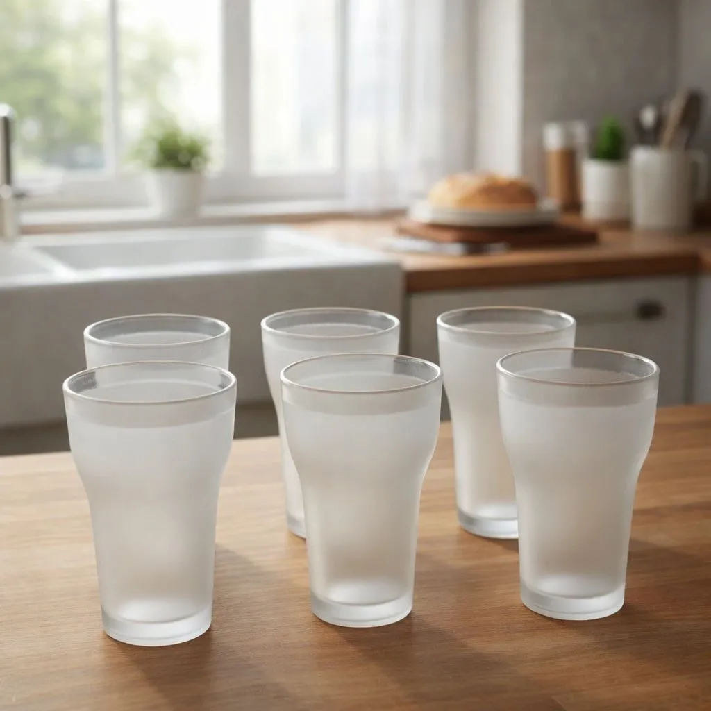 Prexo Unbreakable Plastic Water Glass Set (300 ml, Pack of 6)