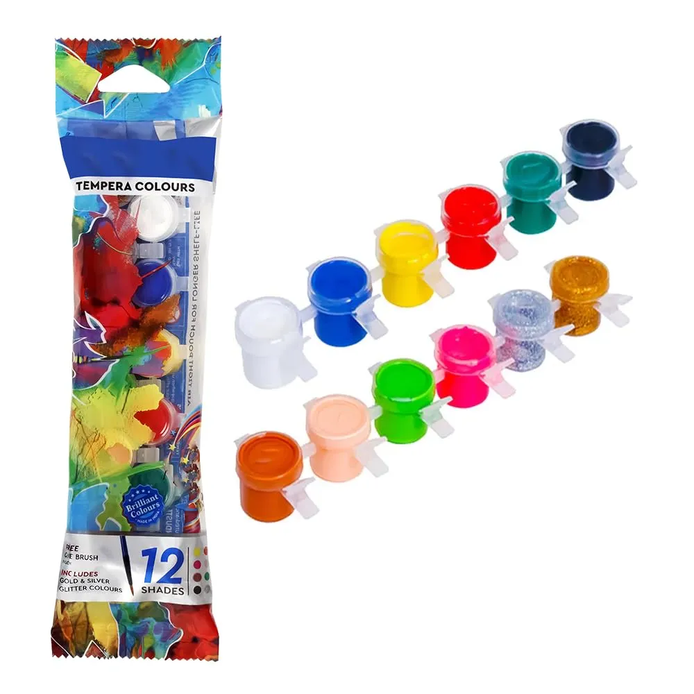 DOMS Tempera Water Colours 12 Shades with Brush