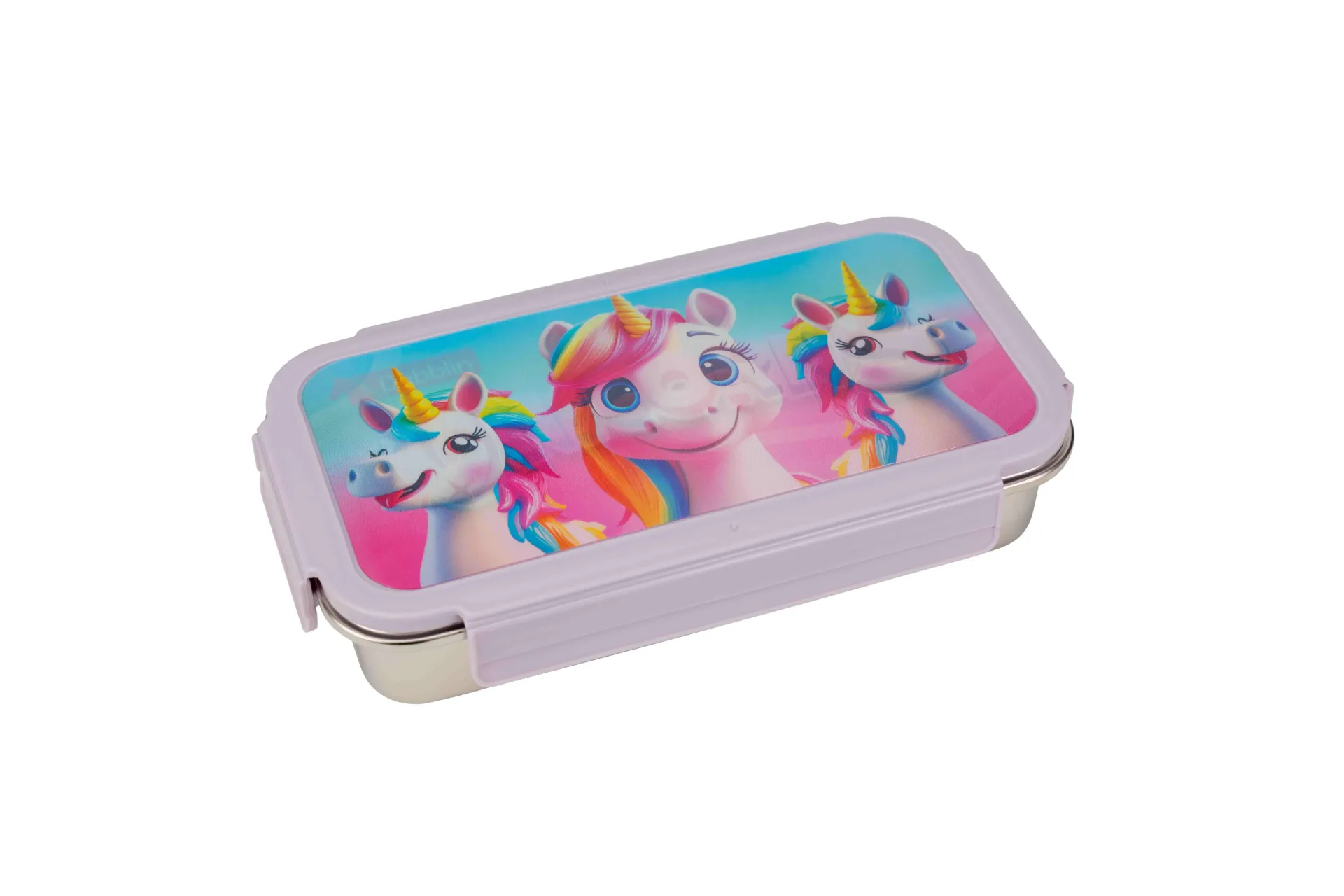 Dubblin Stainless Steel Lunch Box with Bowl | Leak-Proof | BPA-Free | 790ml | Model - Crunch (Assorted Prints)