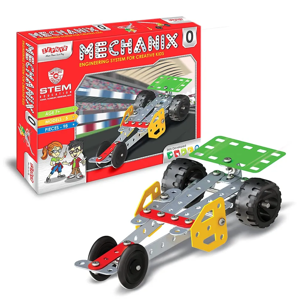 [KBS-1920] Mechanix 0 DIY Metal Construction Set for Kids (5 Models, 98 Pieces) | STEM Learning Educational Building Toy Kit