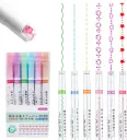 Linear Roller Pen Set – 6 Color Magic Border Highlighter