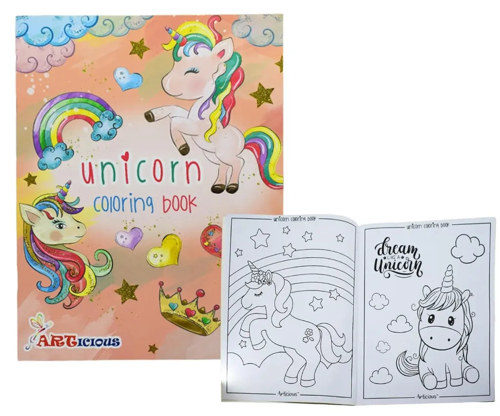 A4 Coloring Book – 24 Pages Art Book for Kids (Unicorn Print)