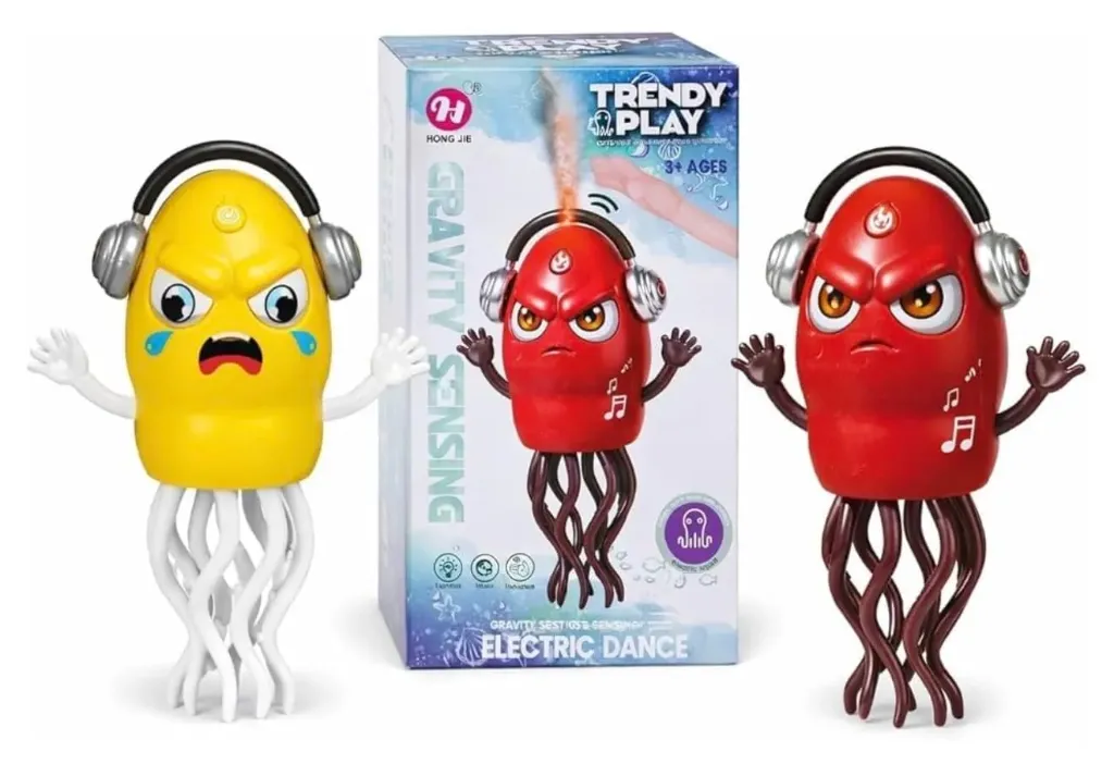 [KBS-1954] Dancing Octopus Toy – Rechargeable Light & Music 360° Rotating Tentacles (Random Colour)