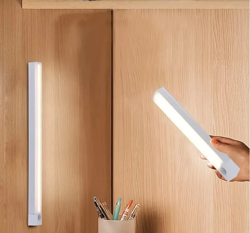 [KBS-1962] Rechargeable Motion Sensor LED Strip Light - Wireless USB Cabinet & Wardrobe Night Light with Human Body Detection (1 Piece)