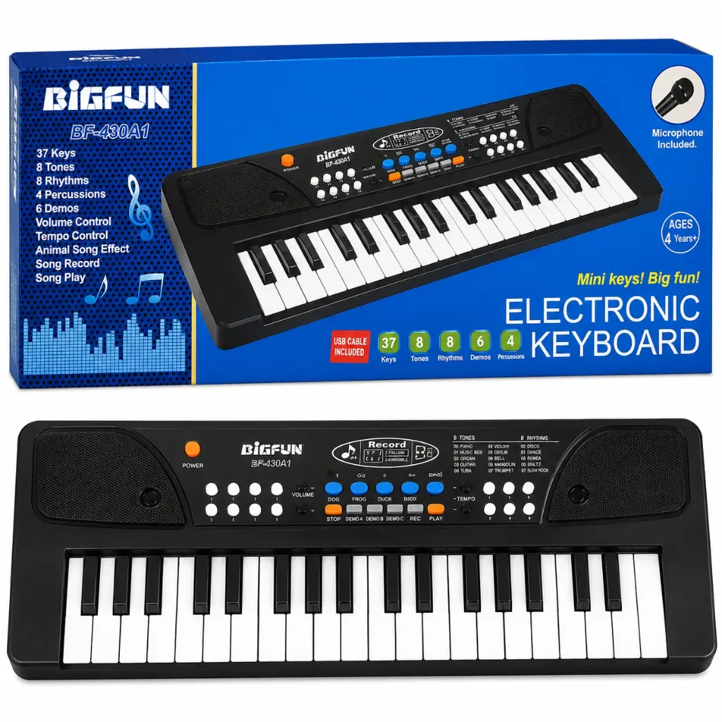 [KBS-1966] Bigfun BF-430A1 37 Keys Piano Keyboard with Mic for Kids
