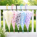 Polka Dot Umbrella - Folding Clear Dotted Umbrella for Kids & Adults - Lightweight Rain Umbrella for School, College & Office
