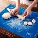 Silicone Baking Mat with Measurements - Non Stick Reusable Dough Rolling Sheet for Roti Chapati Pastry Fondant (50 x 40 cm)