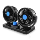 Electric Car Dashboard Fan - 360° Rotatable Dual Head Cooling Fan - 2 Speed Powerful Air Circulation Auto Fan