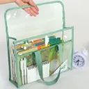 A4 Transparent File Organizer Pouch - Waterproof Expandable Document Folder with Large Capacity - Portable Office School Storage Bag