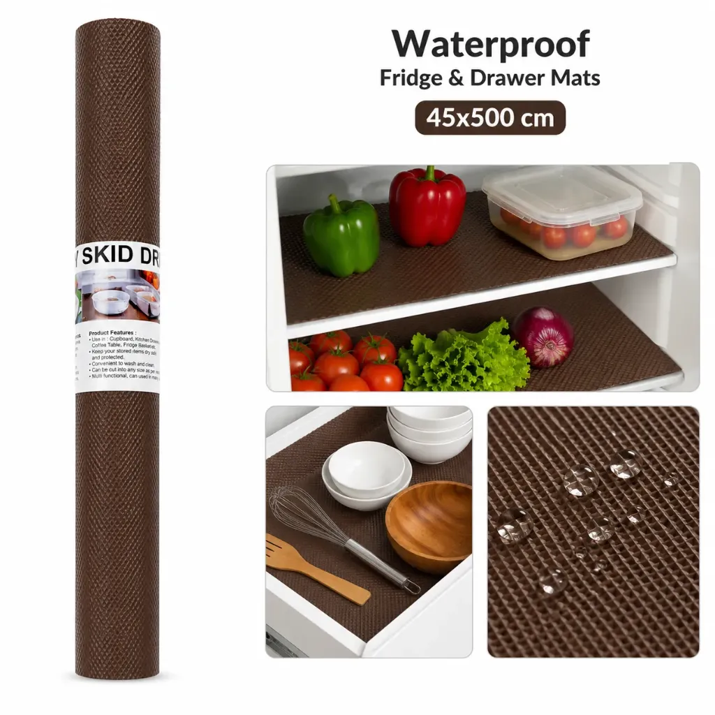 [KBS-2010] Waterproof Fridge & Drawer Mats (45x500 cm) - Brown