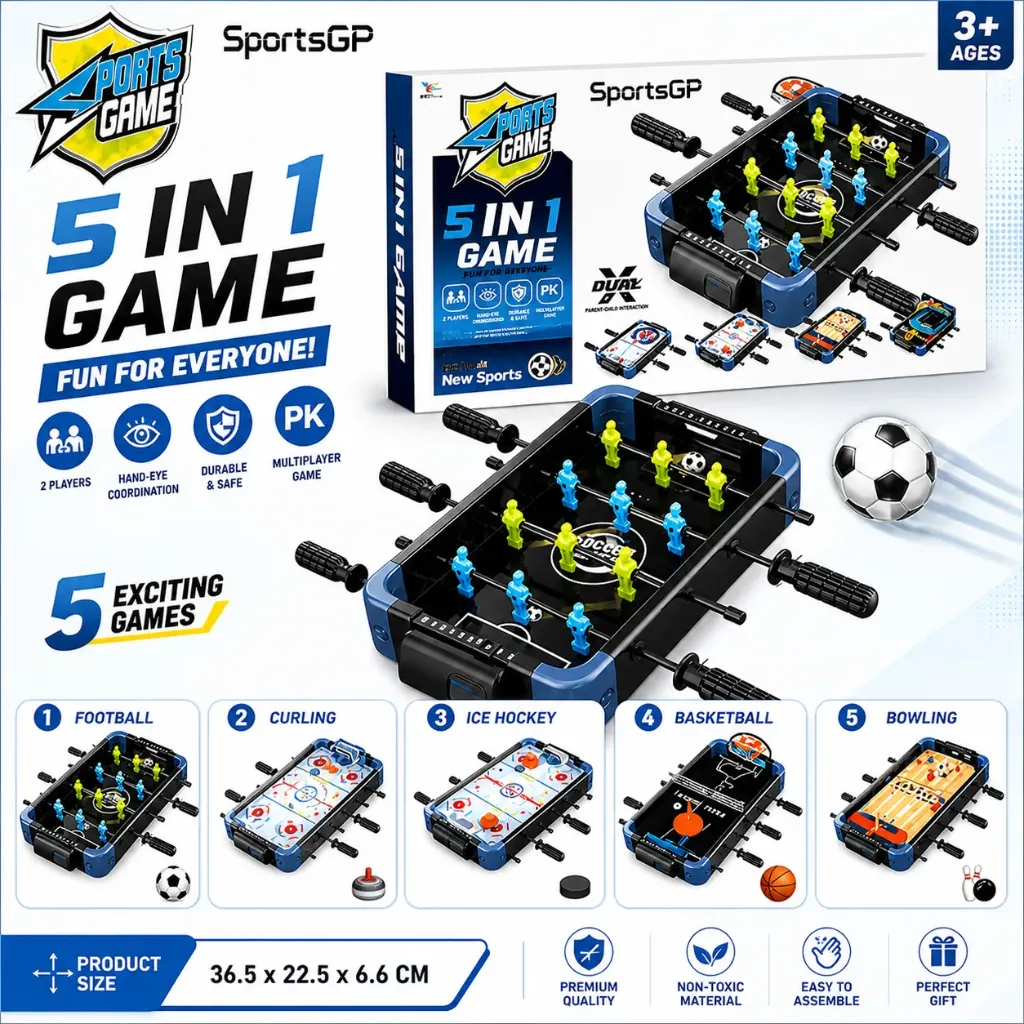 [KBS-2042] 5 in 1 Tabletop Game Set