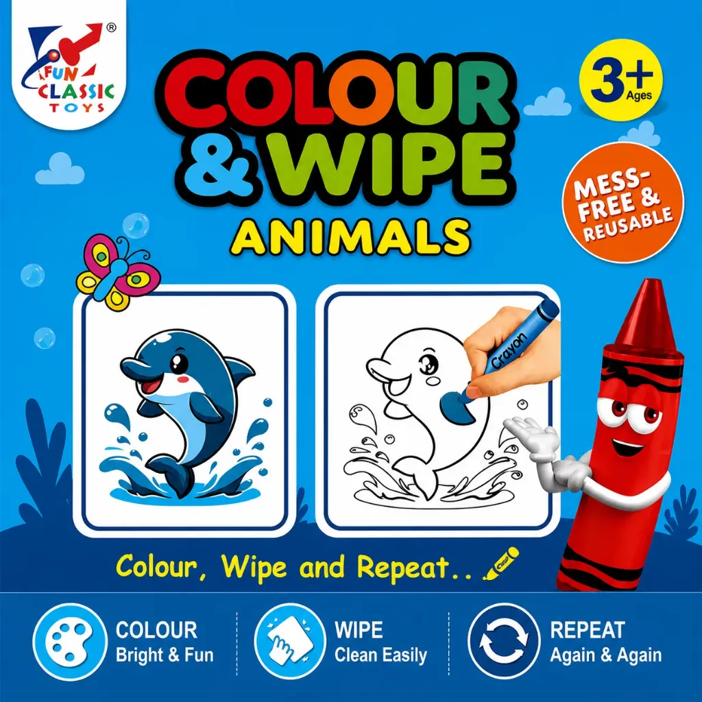 DIY Art and Craft Kit (Colour & Wipe - Animal)