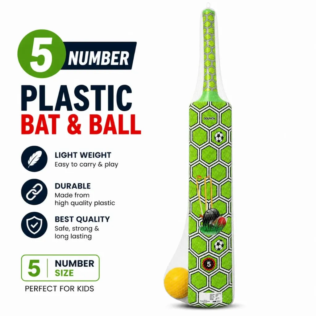 [KBS-2072] Plastic Bat Ball Cricket Set (5 No)