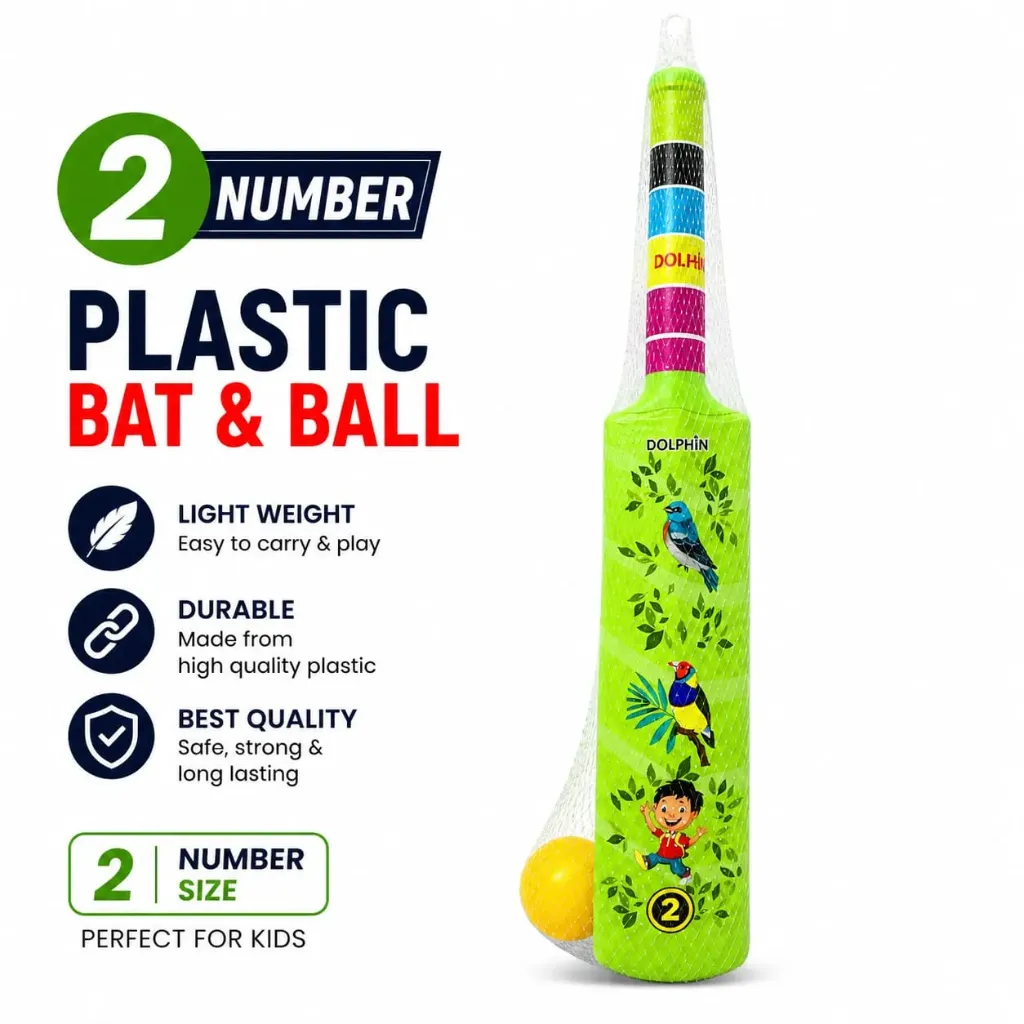 Plastic Bat Ball Cricket Set (2 No)