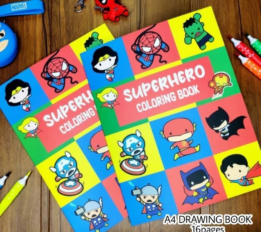 [KBS-2097] A4 Coloring Book – 24 Pages Art Book for Kids (Super Hero Print)