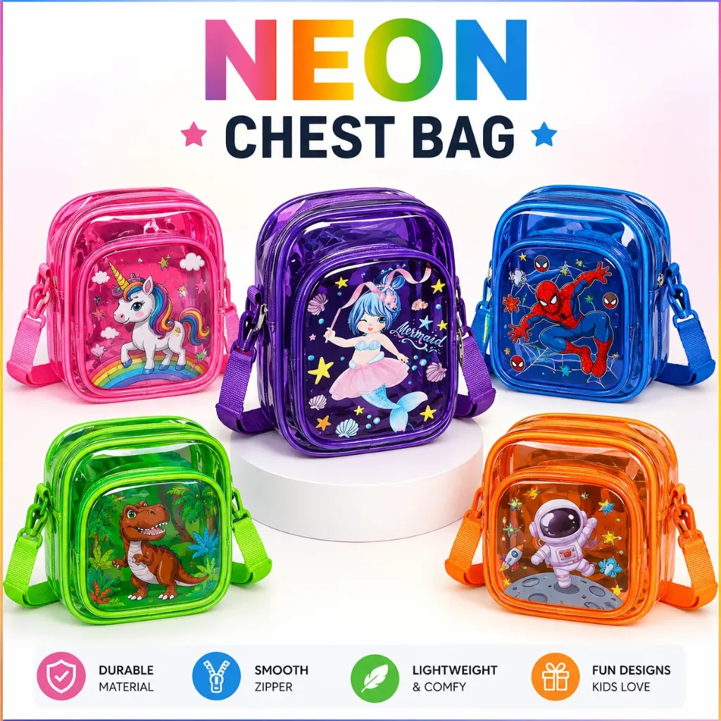 Neon Chest Bag (Cartoon Print)