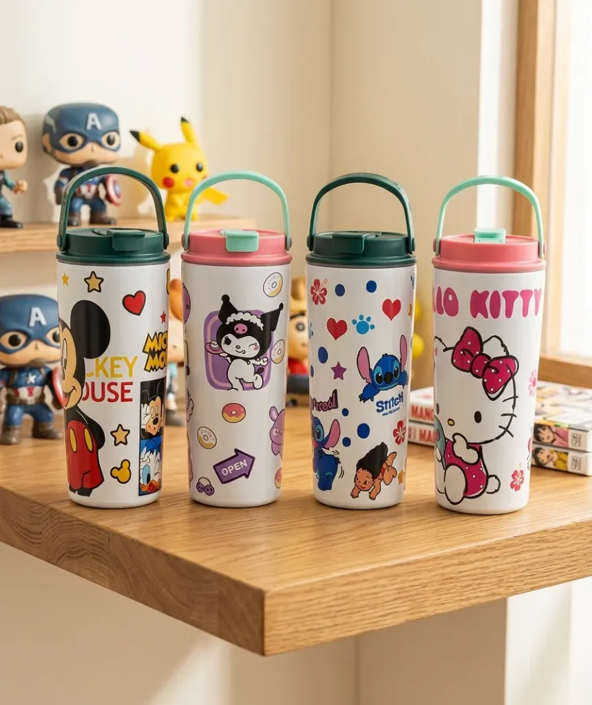 Stainless Steel Vacuum Insulated Tumbler (750ml, Cartoon Print)