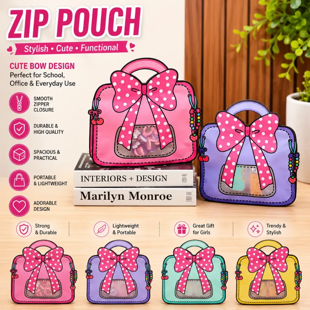 [KBS-2143] Bow Shape Zip Lock Pouch -1 Pouch