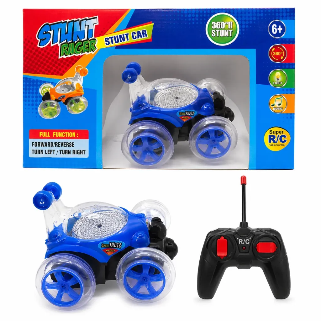 Remote Control 360° Rotating Stunt Car Toy with Light & Music