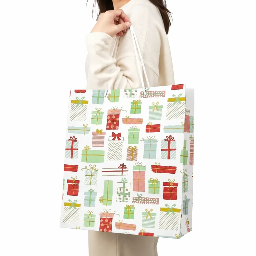 Paper Carry Bag (12×10″) - Gift Box Print