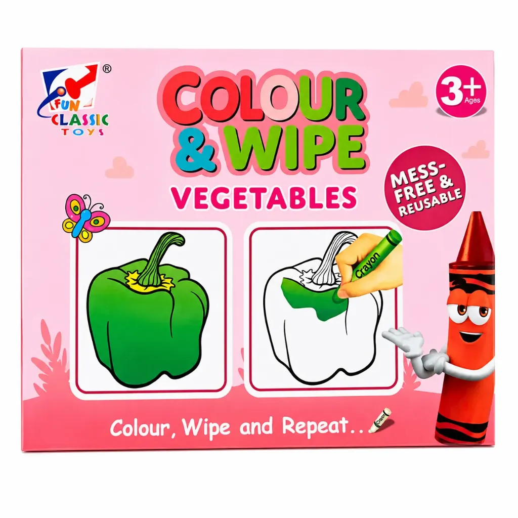 DIY Art and Craft Kit (Colour & Wipe - Vegetables)